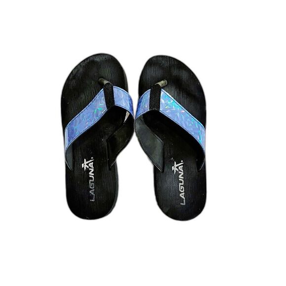 Vintage Y2K Platform Flip Flop Sandals Women's 6/7** Laguna Holographic Thong - Picture 1 of 11